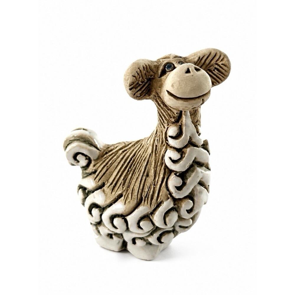 Artesania Rinconada Llama Figurine Uruguay Handcrafted Ceramic 3” Animal